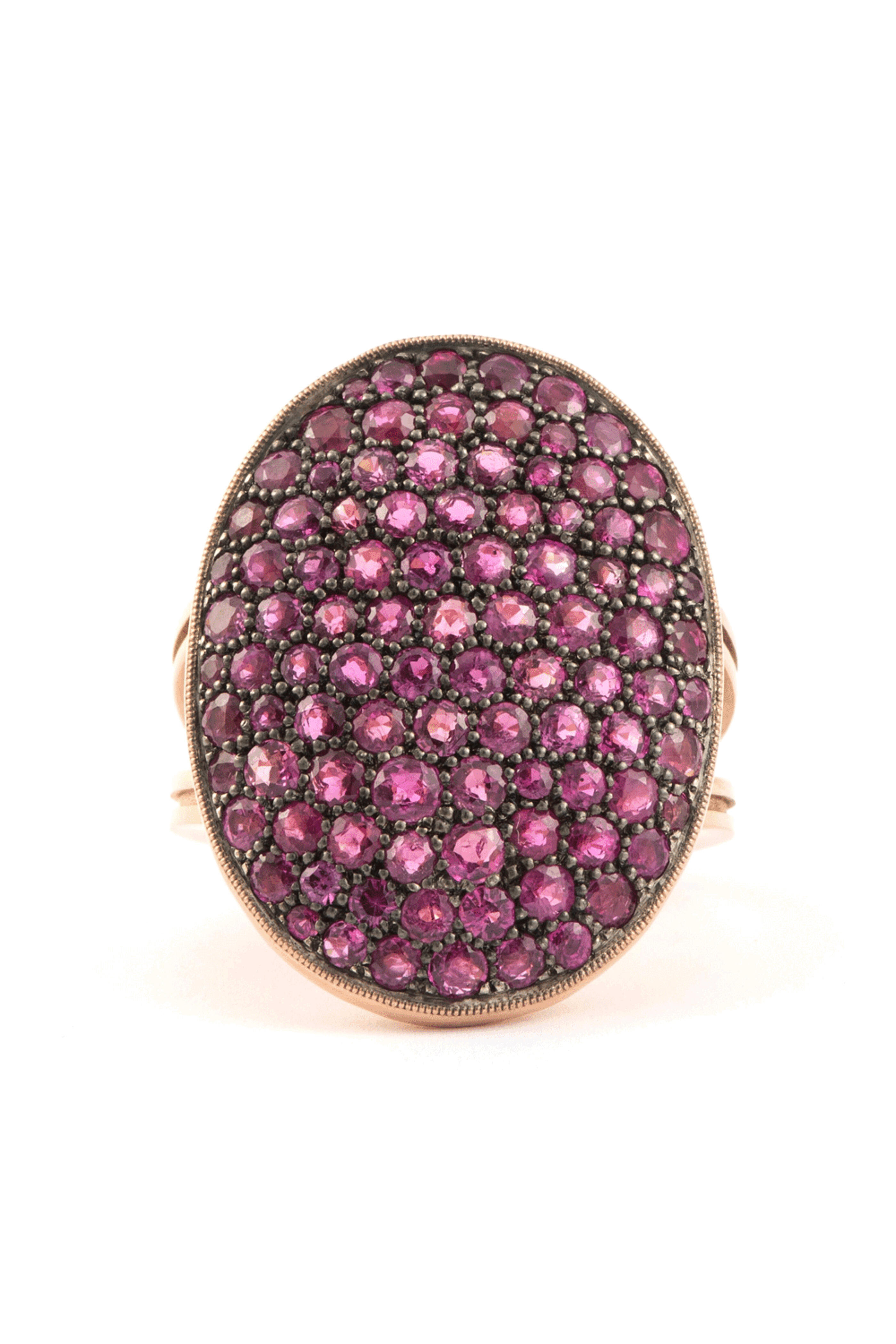 Sylva & Cie - Reclaimed Ruby Oval Ten Table Ring