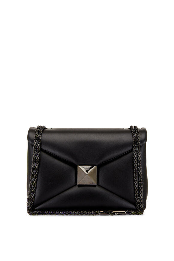 Valentino Garavani - Black Leather One Stud Shoulder Bag