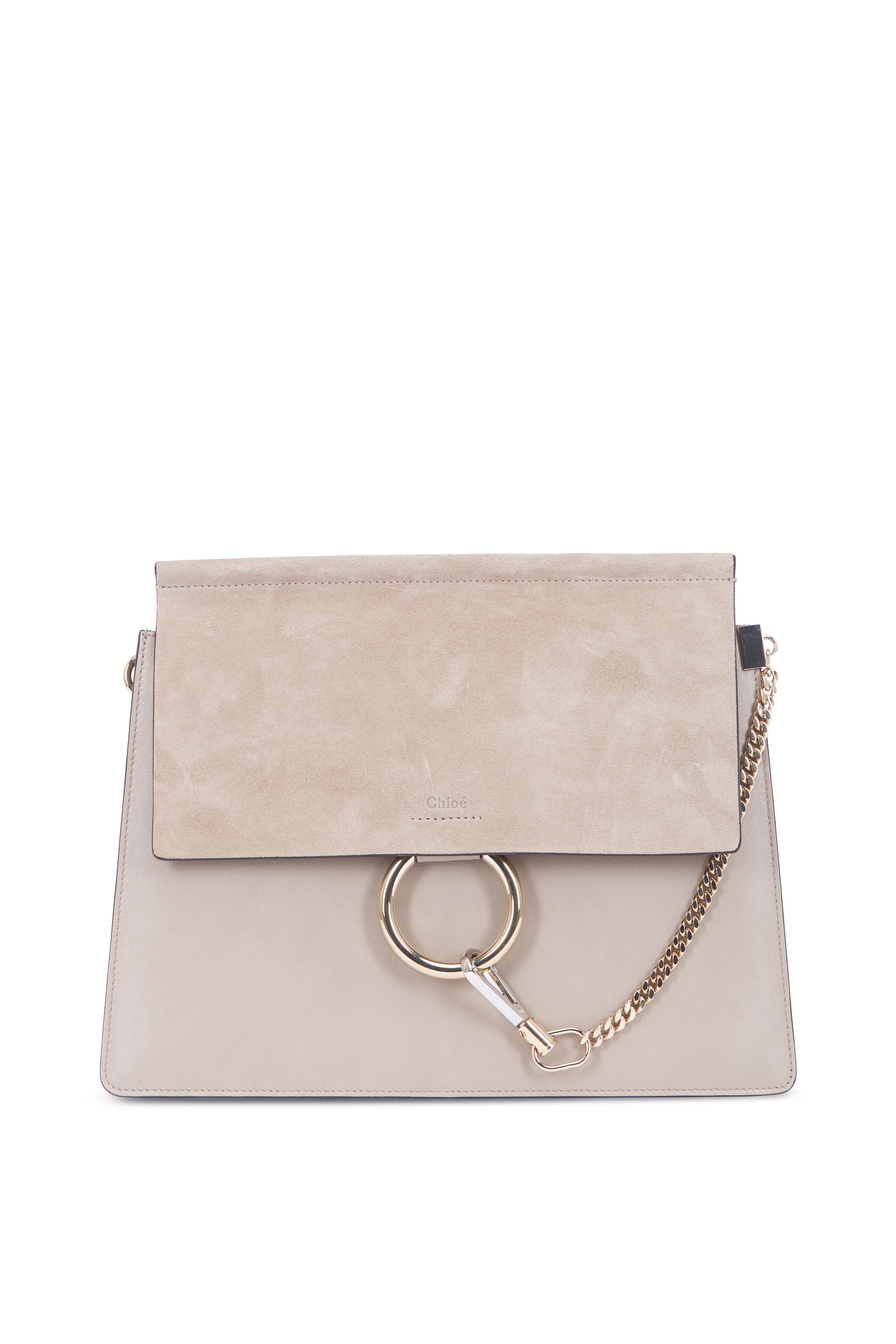 Chloé - Faye Gray Leather & Suede Medium Shoulder Bag - view 1