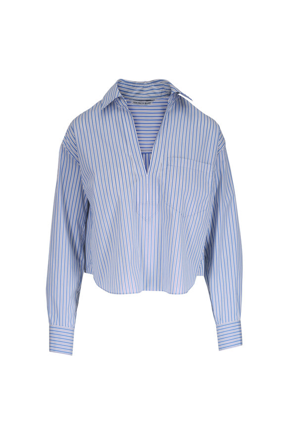 Veronica Beard Khai Blue Multi Striped Shirt