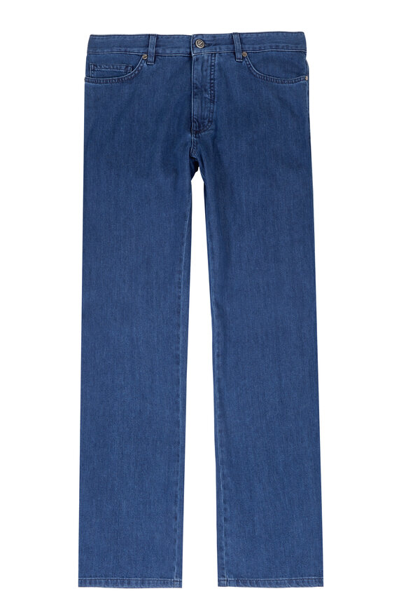 Zegna - Stonewash Indigo Stretch Cotton & Modal Jean