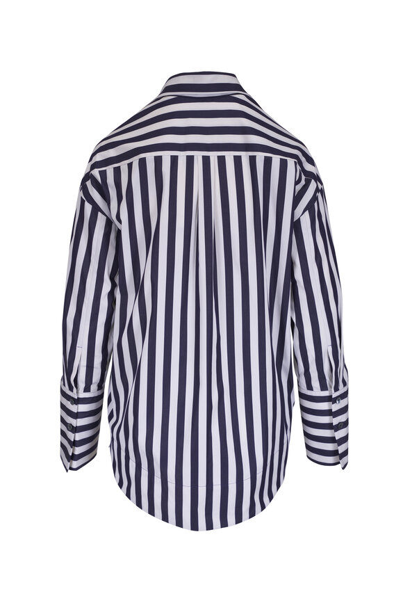 Odeeh - Blue & White Bold Stripe Blouse