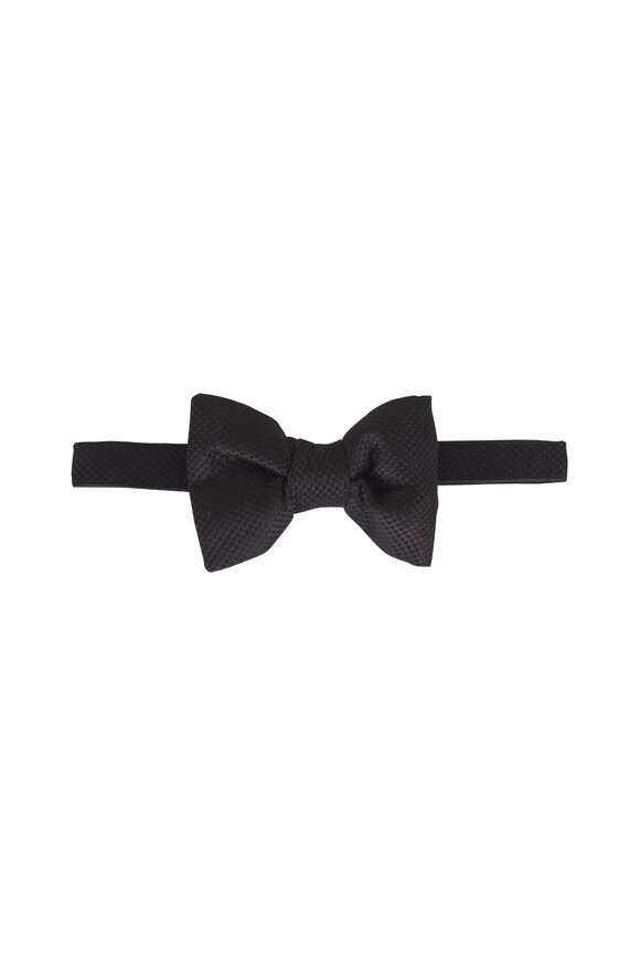 Tom Ford Black Honeycomb Textured Bowtie - view 1
