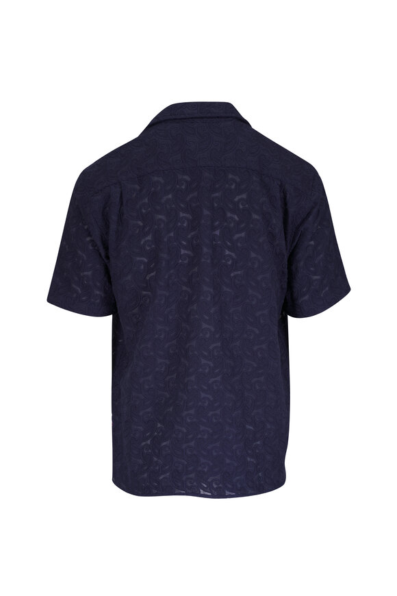 Orlebar Brown Maitan Broderie Night Iris Paisley Shirt - view 3