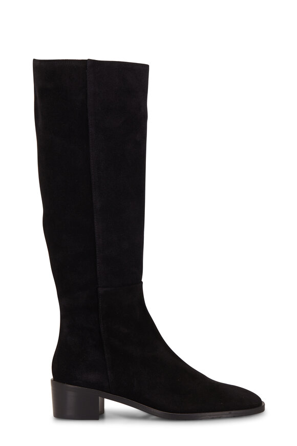 Aquatalia - Remo Black Suede Tall Boot | Mitchell Stores