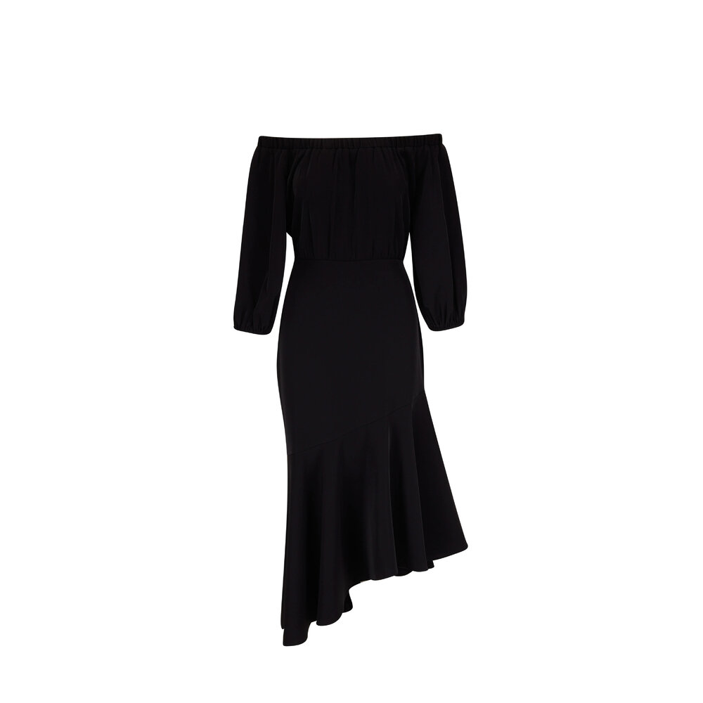 Sachin Babi Kai Black Off-the-Shoulder Midi Dress
