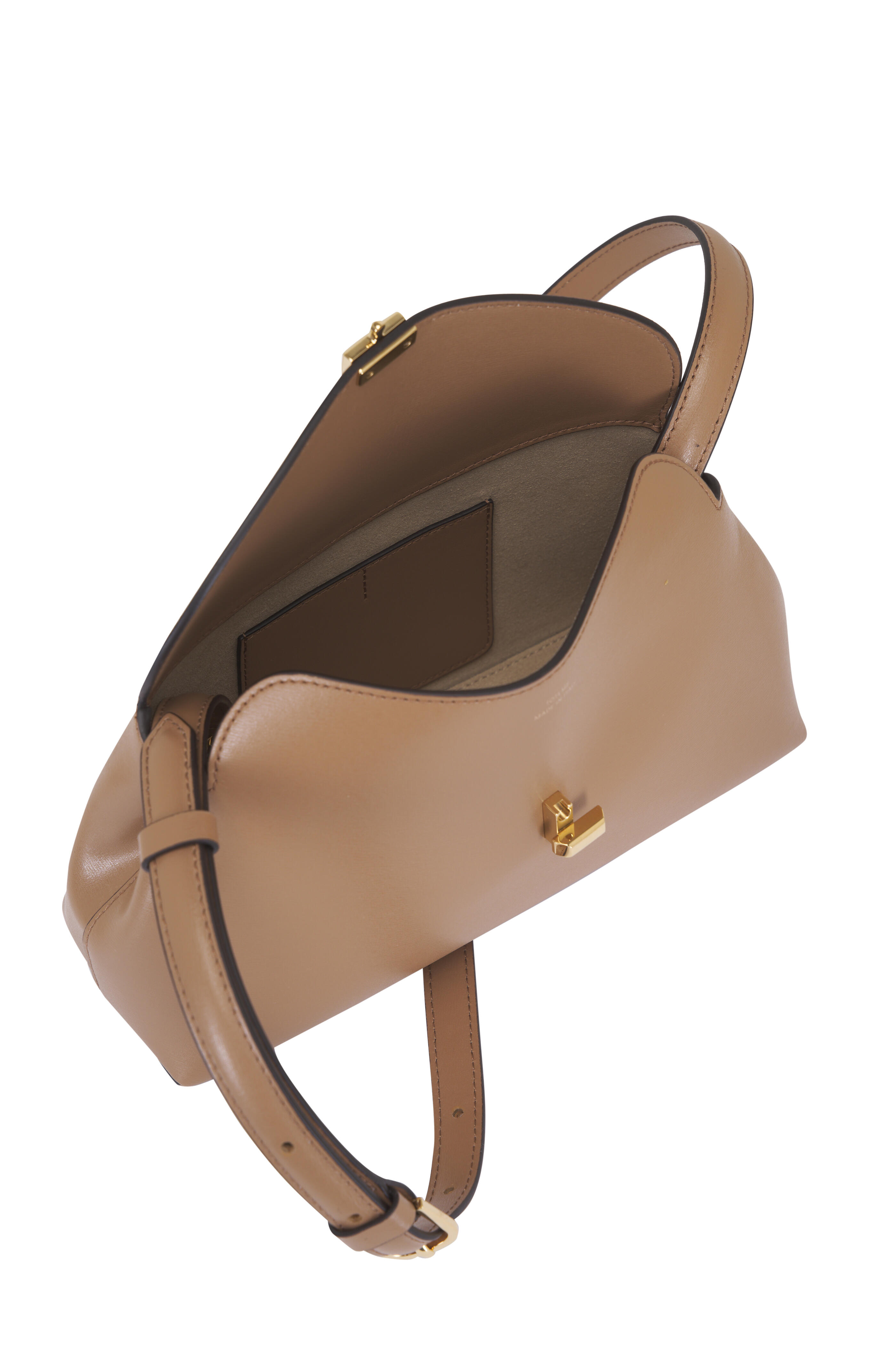 Totême - T-Lock Brown Leather Clutch