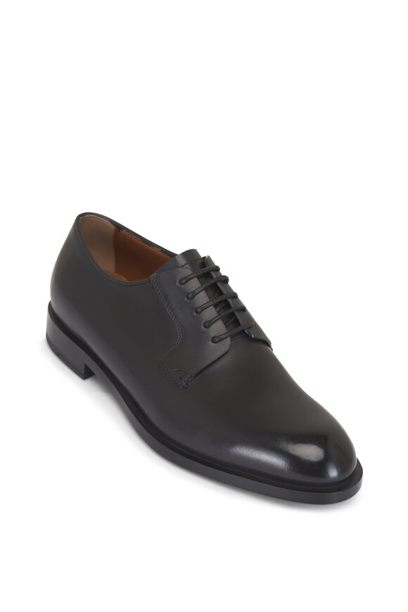 Zegna Black Leather Dress Shoe