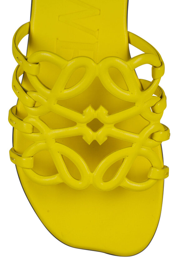 Loewe Petal Anagram Yellow Leather Sandal - view 6