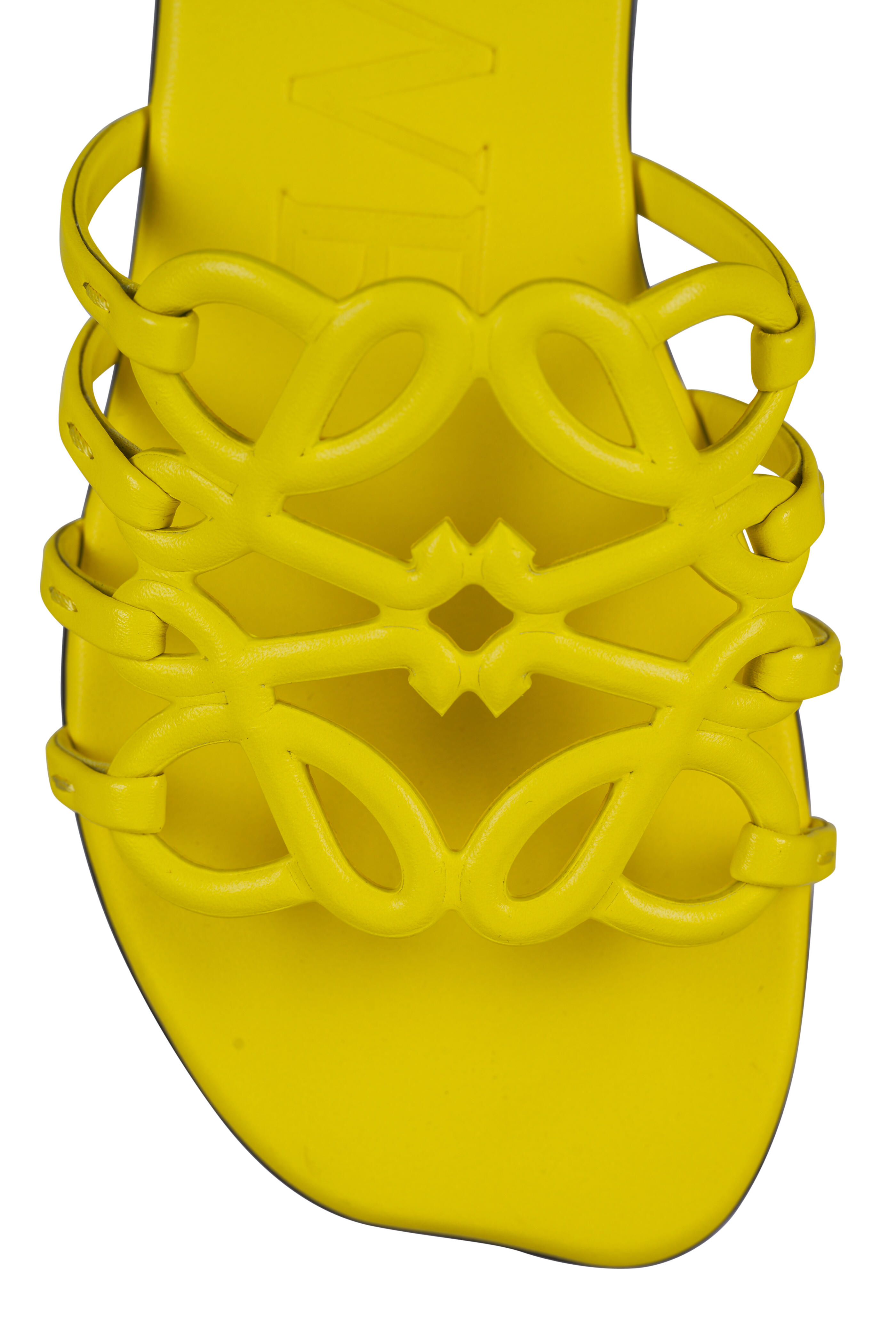 サンダル・ミュール Loewe Yellow Leather Petal Sandals Loewe - Petal Anagram Yellow Leather Sandal | Mitchell Stores
