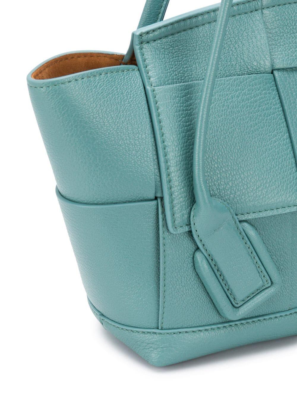 Bottega Veneta - The Acro 33 Storm Blue Woven Leather Small Bag