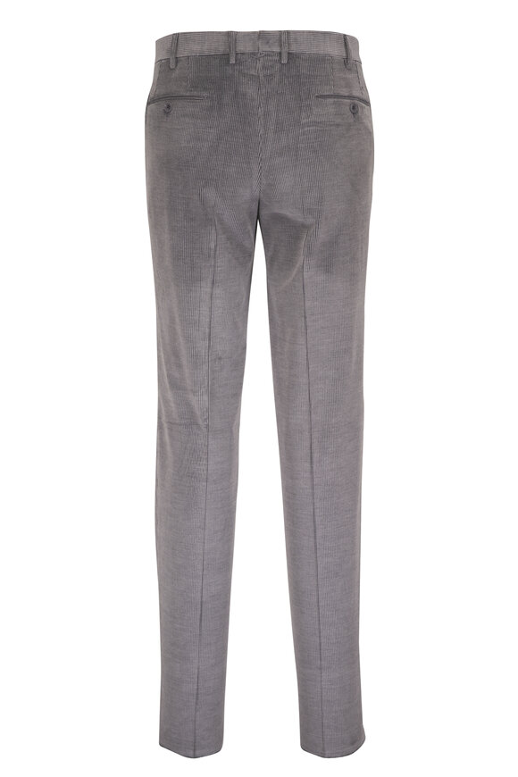 Malcom Gray Stretch Cotton & Wool Corduroy Pant - view 2