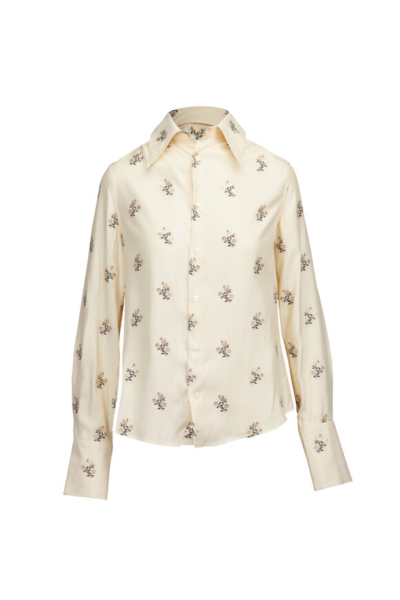 Marni Metallic Floral Print Button Up Blouse - view 1
