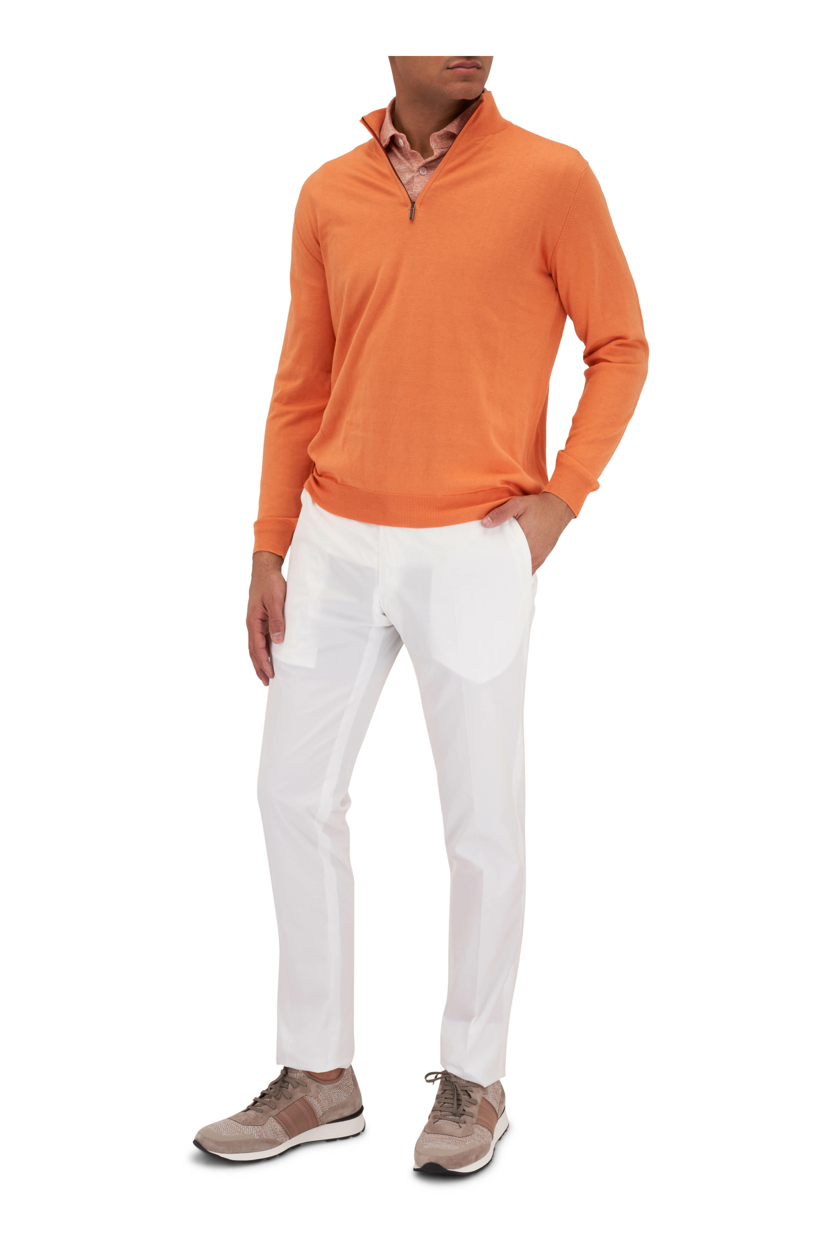 TORIN OPIFICIO Mens Green Flat Front, Stretch, Regular Fit Pants