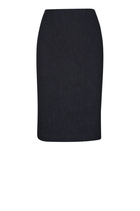 Akris Black Denim Pencil Skirt