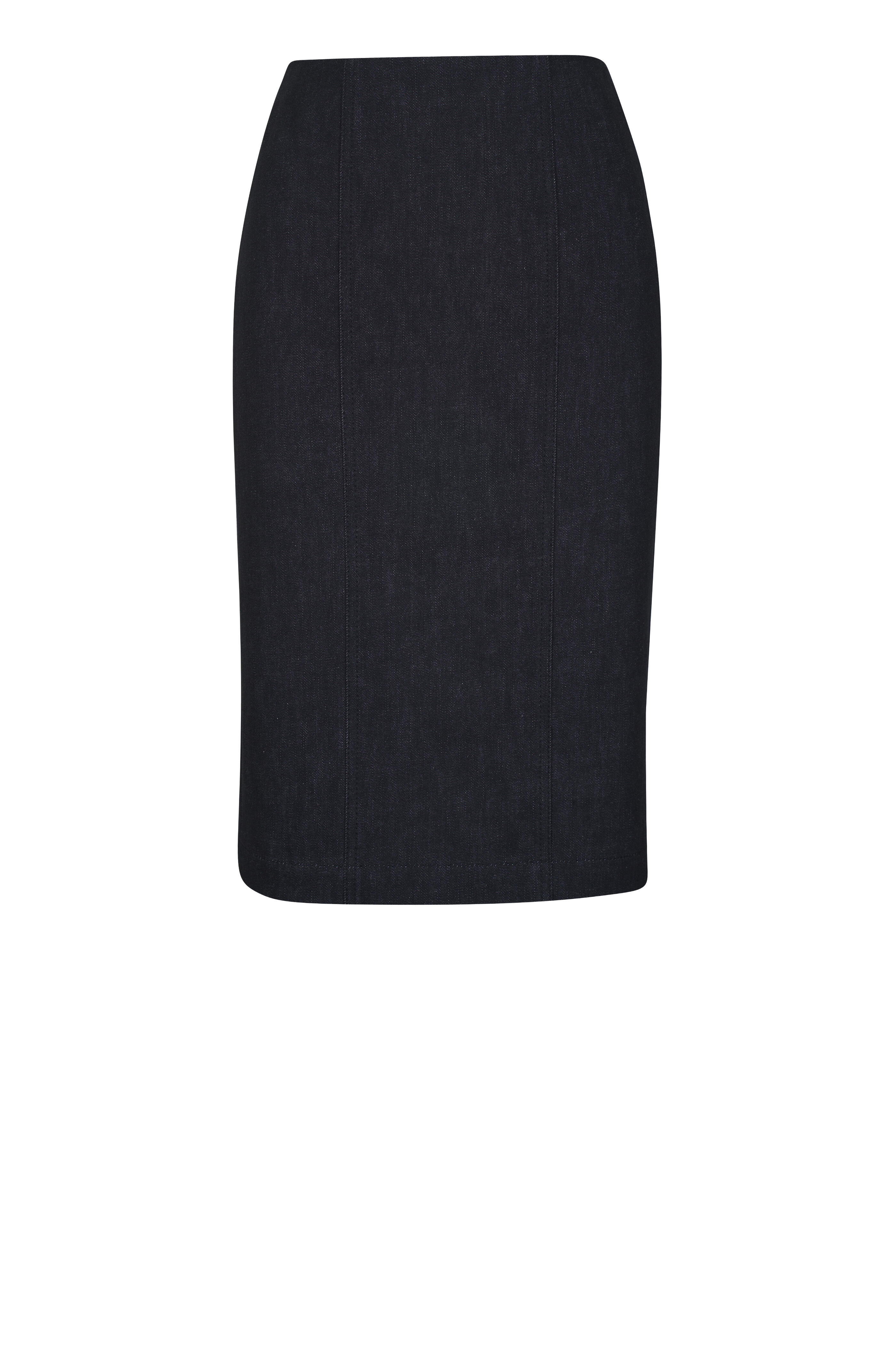 Akris - Black Denim Pencil Skirt
