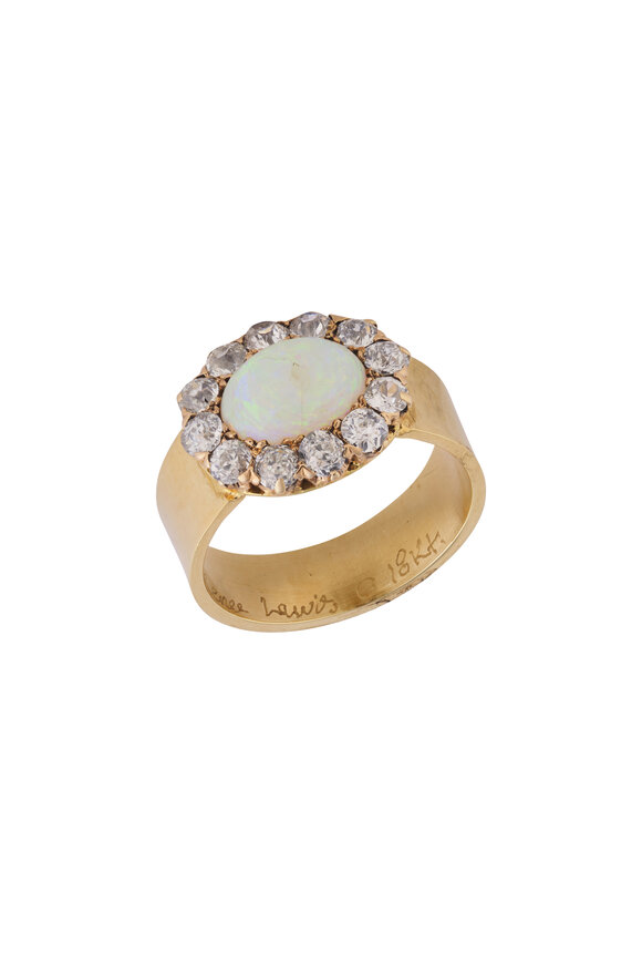 Renee Lewis 18k Yellow Gold Diamond & Sapphire Ring