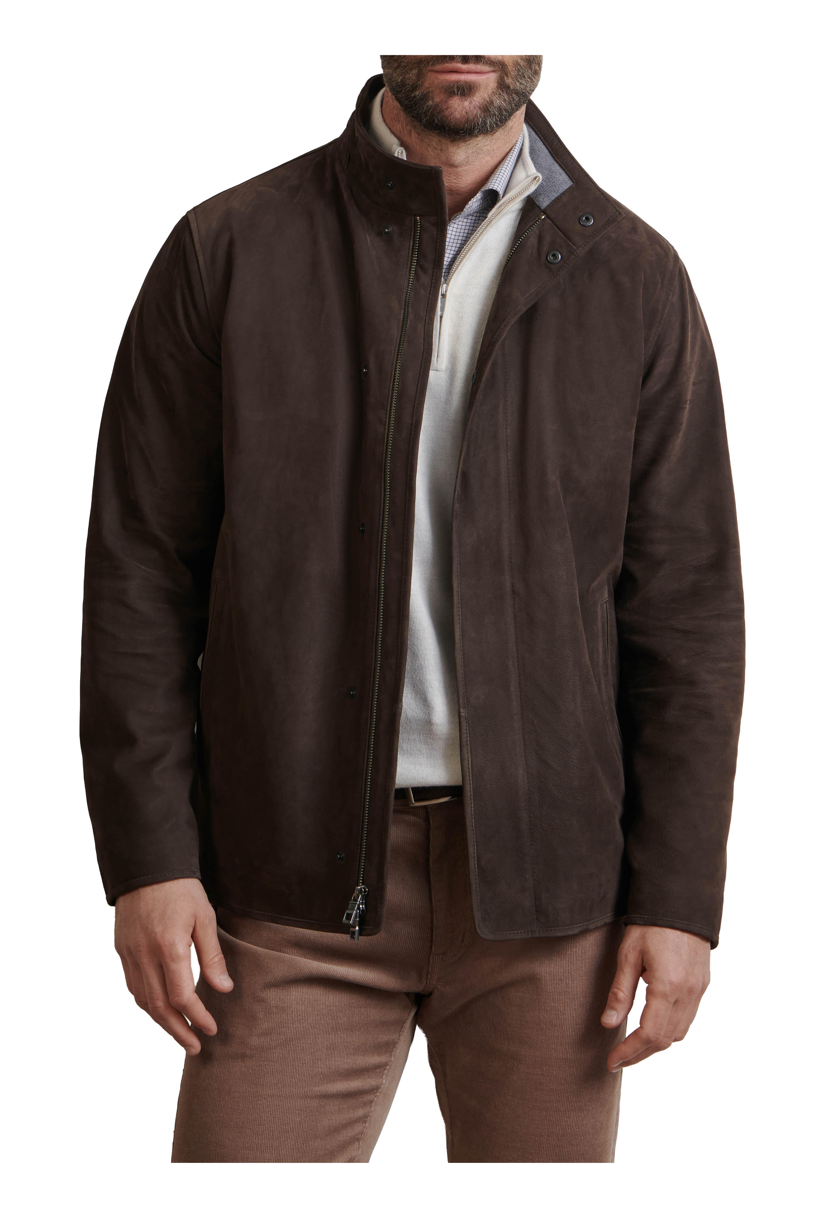 Peter Millar - Norwalk Espresso Nubuck Leather Coat