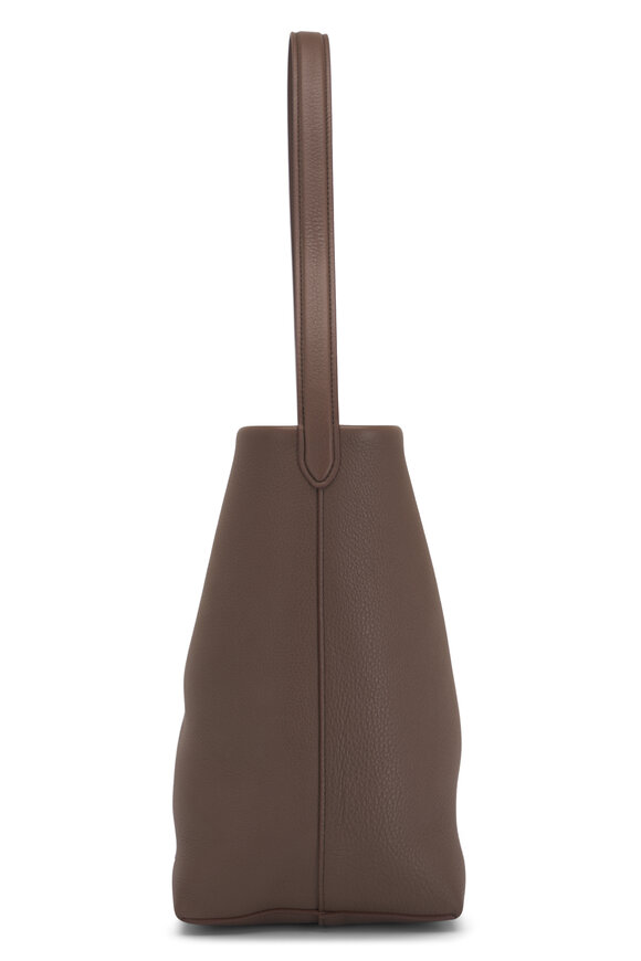 The Row - Medium N/S Park Dark Olive Leather Tote 