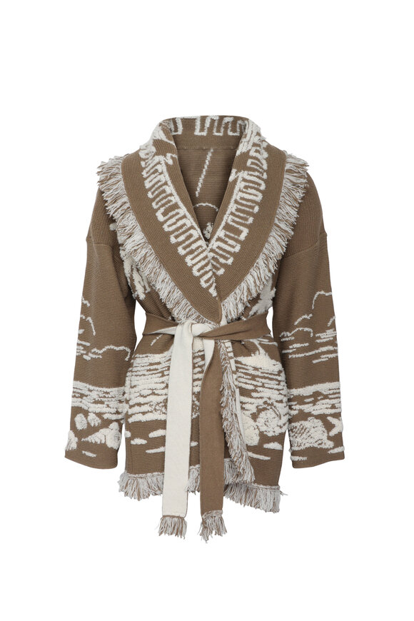 Alanui Beyond The Horizons Khaki Cardigan