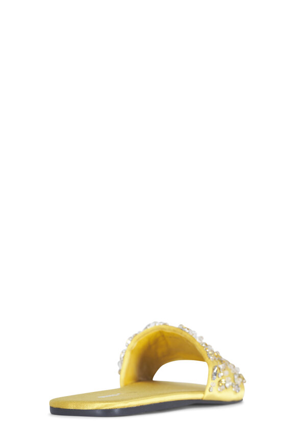 Miu Miu Yellow Crystal Slide Sandal - view 5
