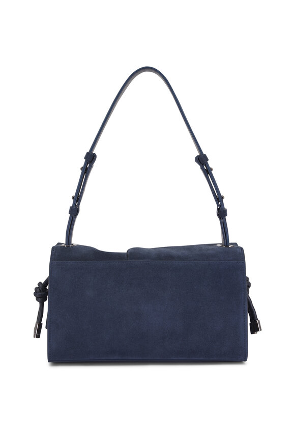 Christian Louboutin Baggy Small Navy Blue Suede Shoulder Bag - view 4