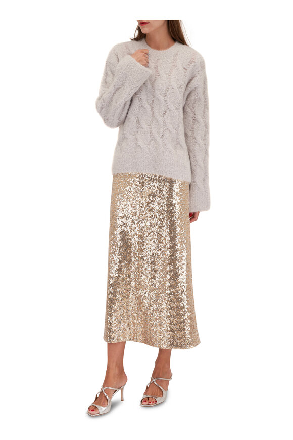 Dorothee Schumacher - Shimmering Comfort Gold Sequin Stretch Skirt