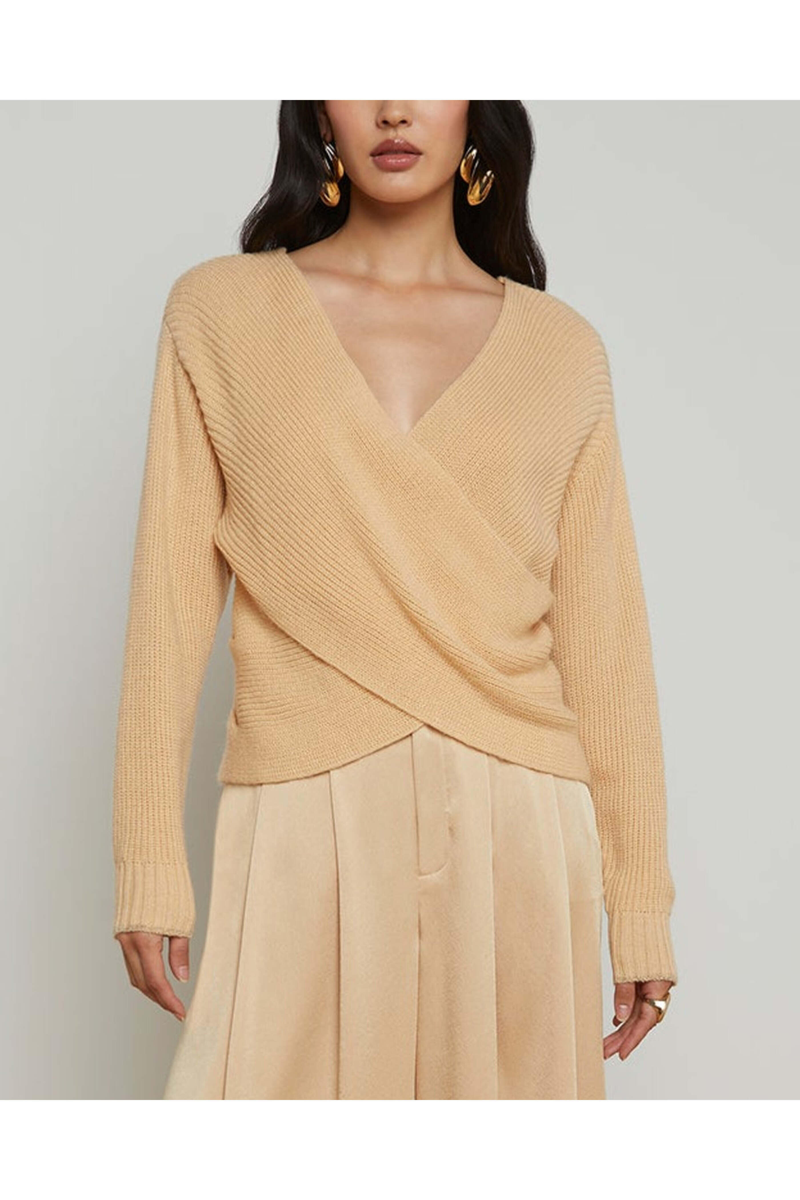 L'Agence - Warm Sand Antonella Crossover Sweater