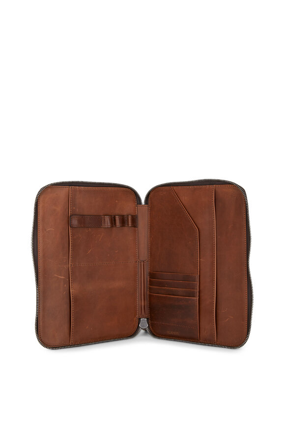 Shinola Medium Brown Leather Tech Portfolio Mitchell Stores