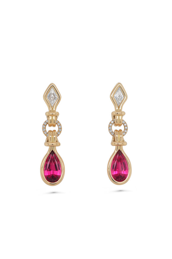 Kali Zoe 18k Yellow Gold Spinel & Diamond Hitch Earring - view 1