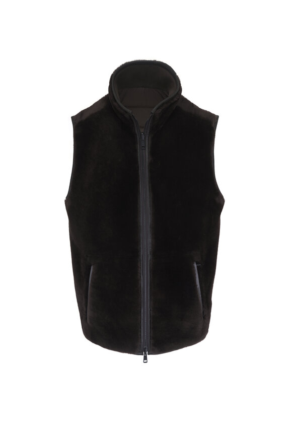 Moncler Rysfen Brown Reversible Down Vest - view 5