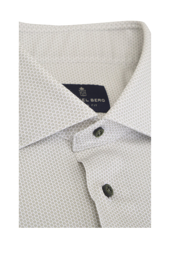Emanuel Berg Green Modern 4 Flex Woven Knit Sport Shirt - view 2