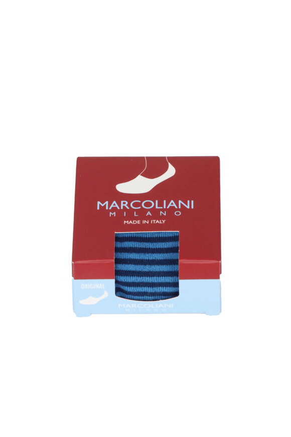 Marcoliani Navy Stripe Invisble Socks