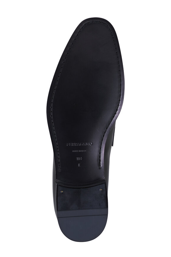 Ferragamo - Black Leather Gancini-Bit Mocassin Loafer