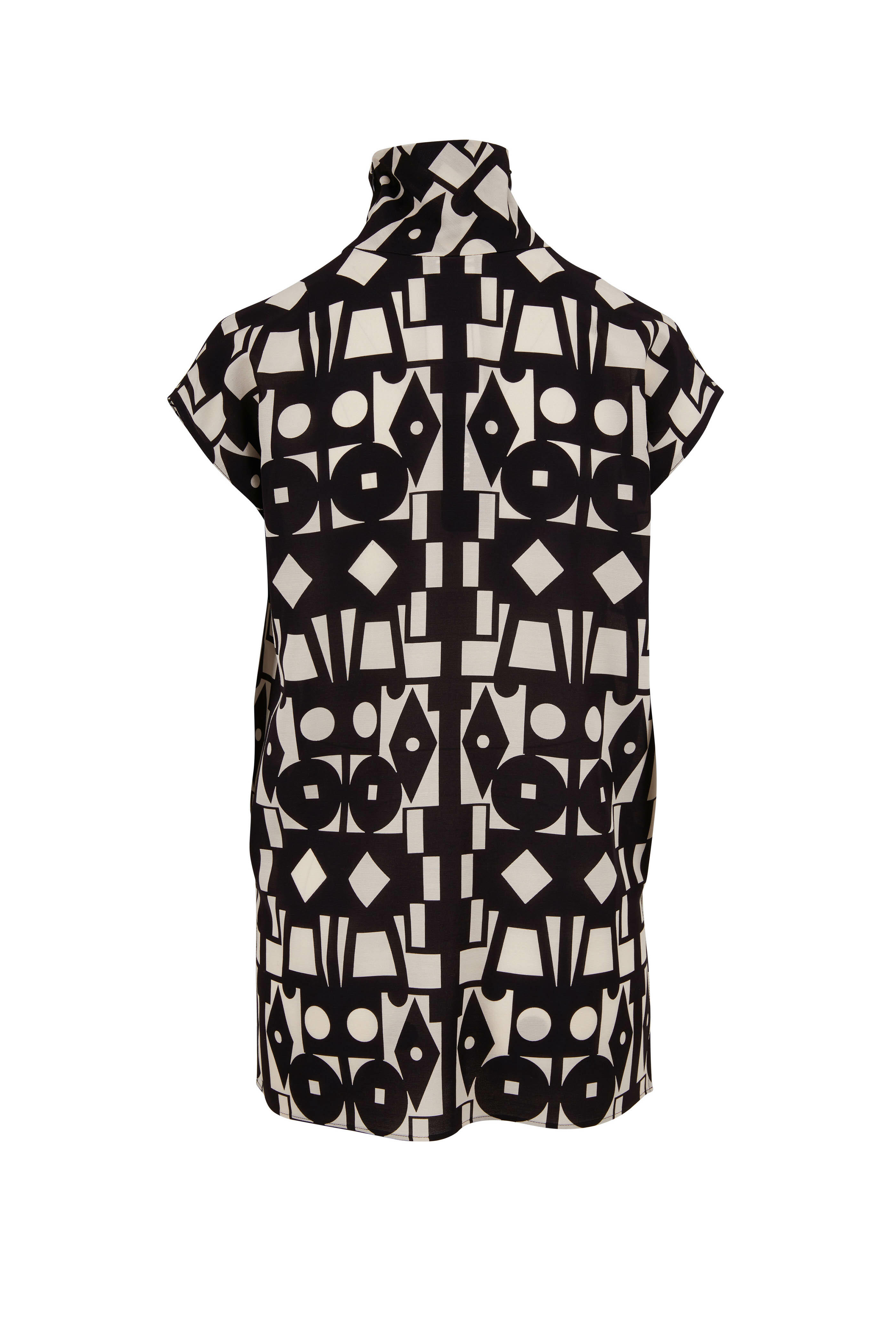 Akris - Black & White Cube Print Tunic