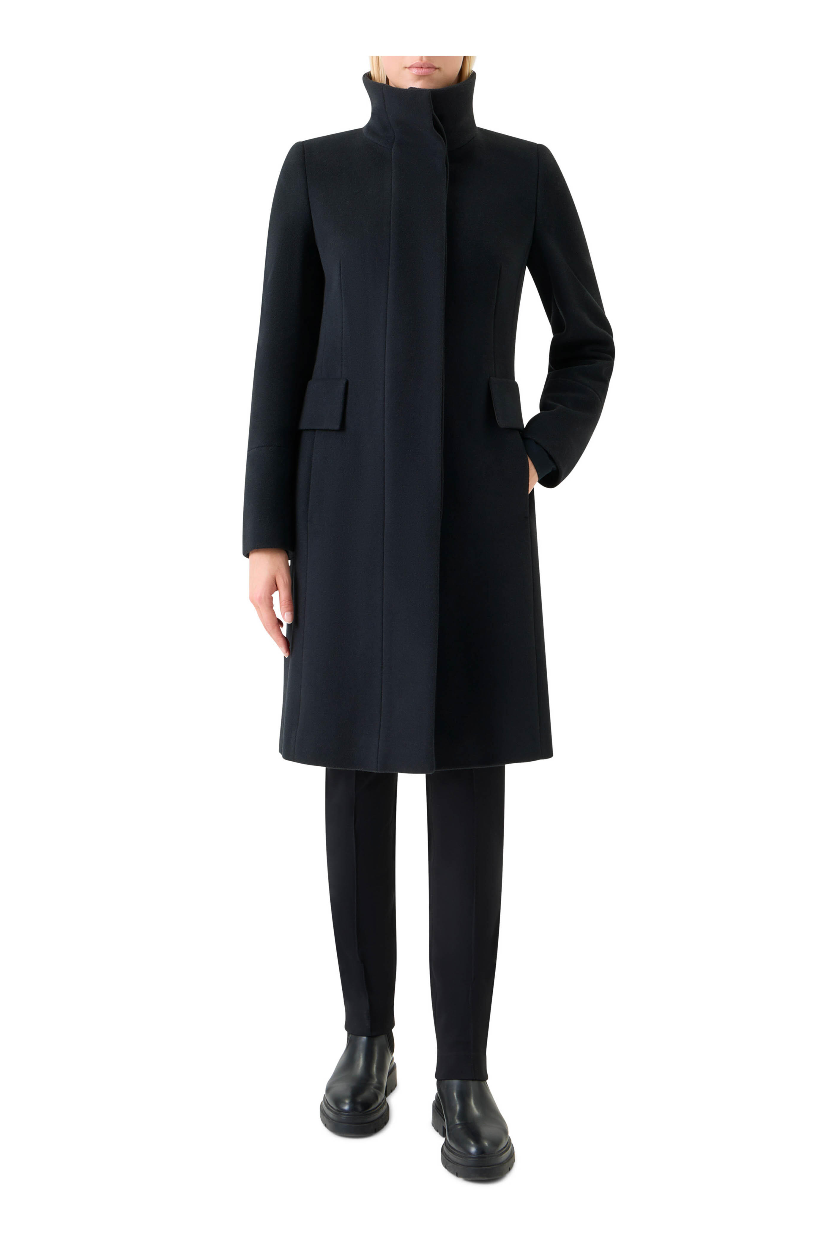 Akris Punto - Duffle Knee Length Black Wool Coat