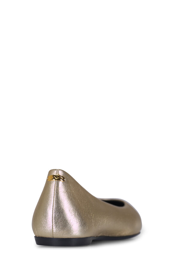 Lanvin Gold Leather Ballerina Flat - view 4