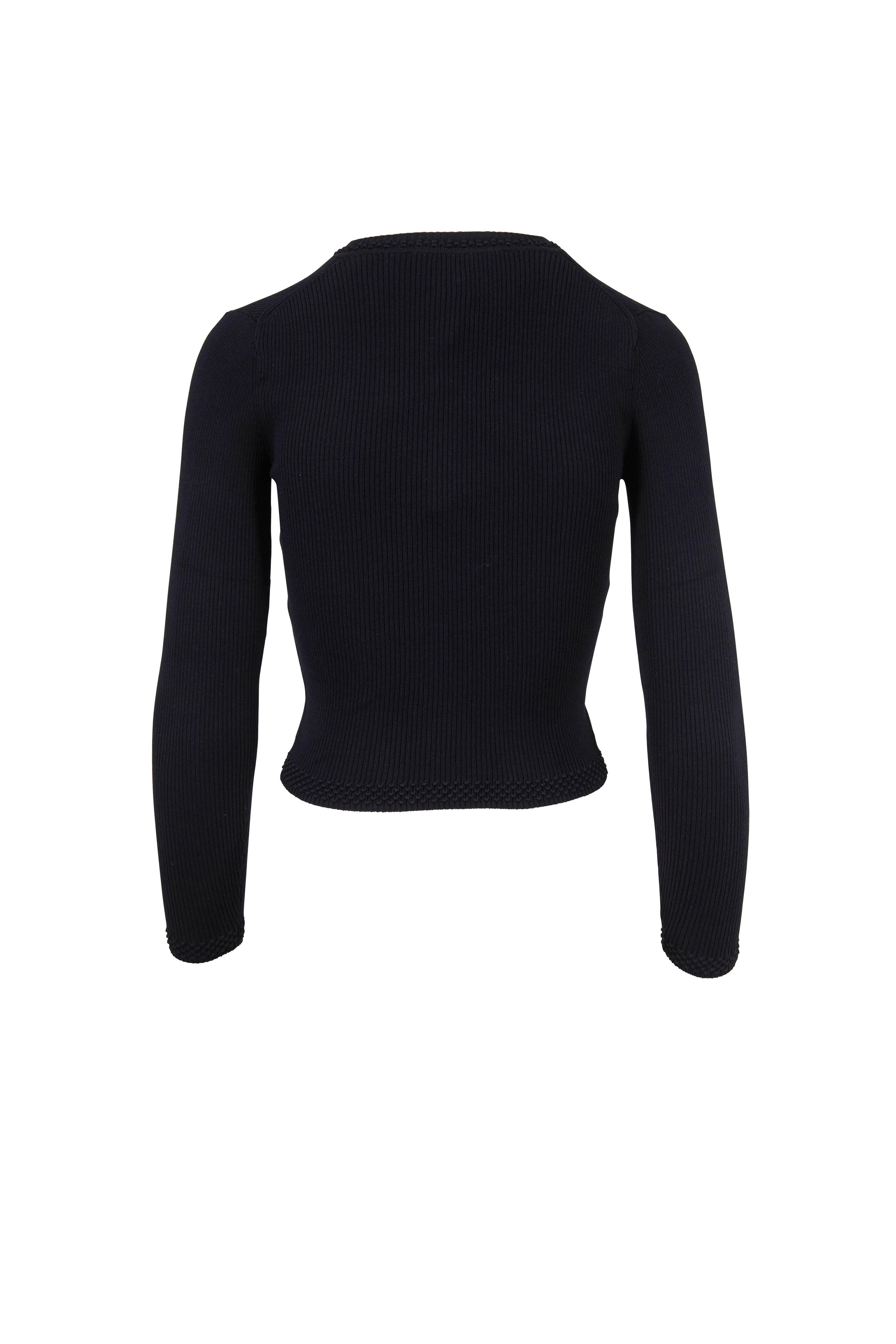 Paule Ka - Black Knit Ribbed Cardigan