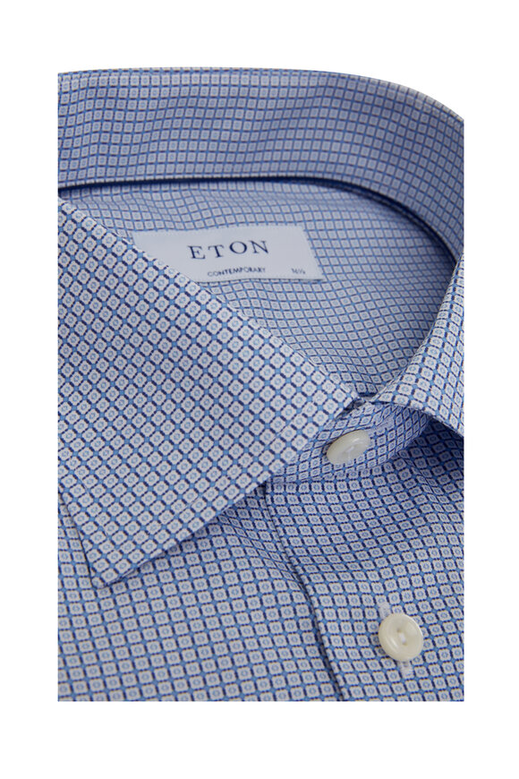 Eton - Blue Geometric Print Sport Shirt 