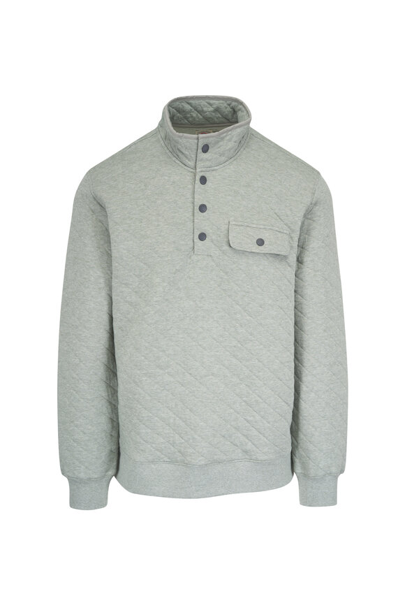 Faherty Brand Olive Green Quilted Fleece Pullover - view 1