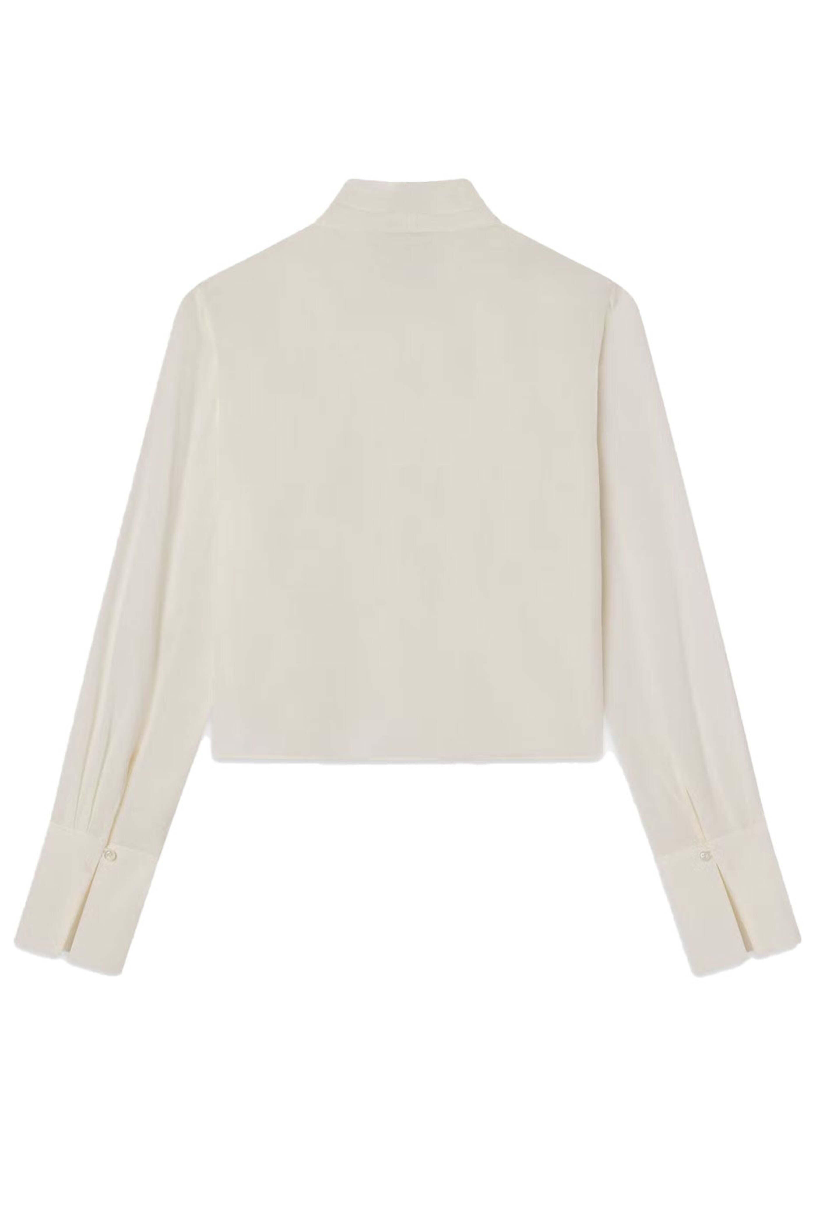 Frame - Shawl Collar Blouse in Cream