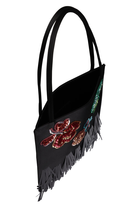Marni Embellished Floral Satin Tote - view 4