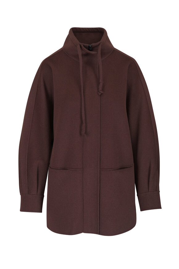 Kinross Chocolate Wool & Cashmere Weekend Coat - view 1