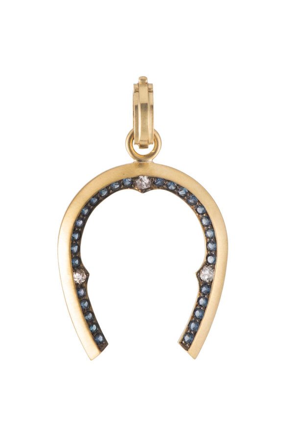 Sylva & Cie Small Sapphire Horseshoe Pendant