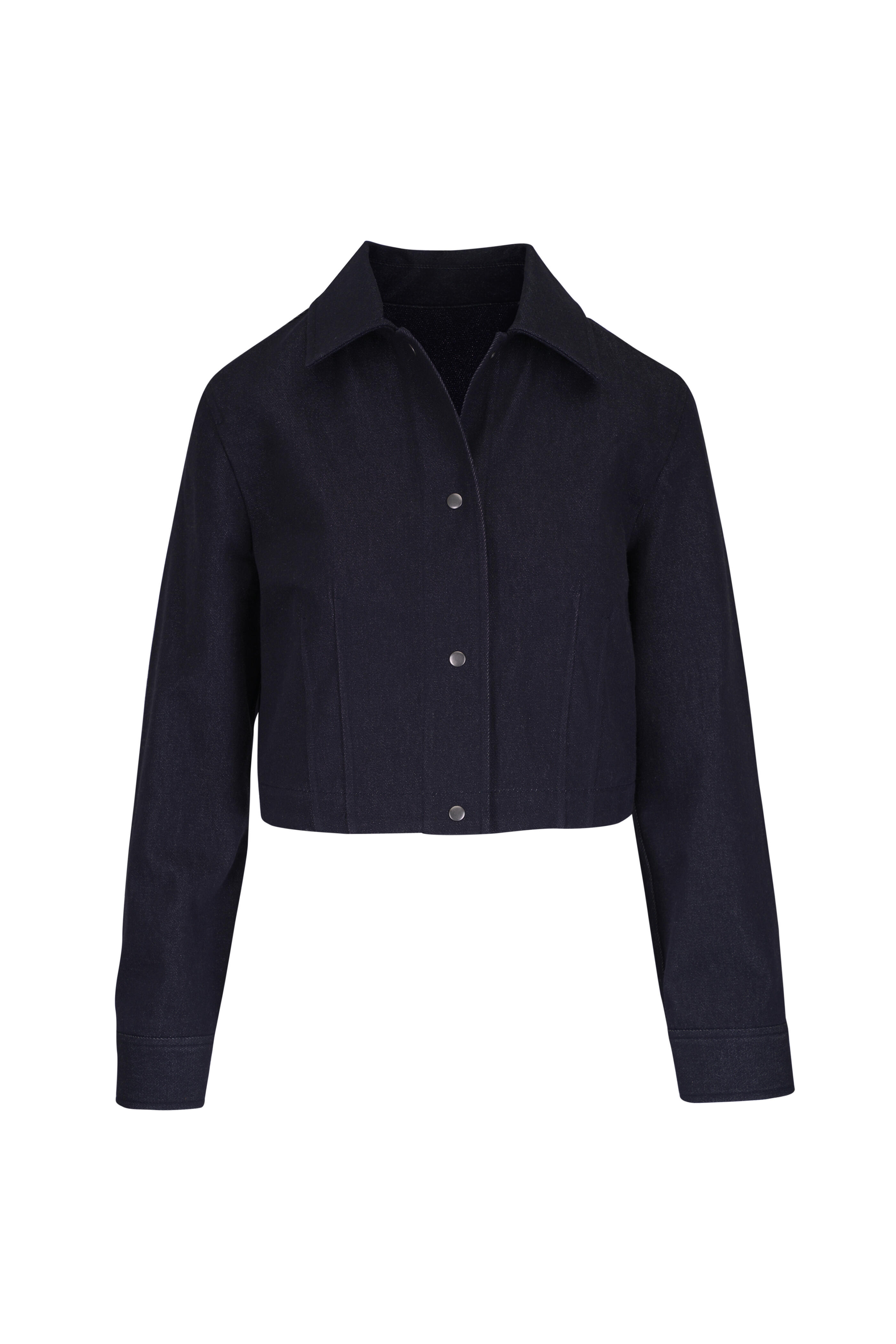 Vince - Dark Indigo Cropped Denim Shirt Jacket