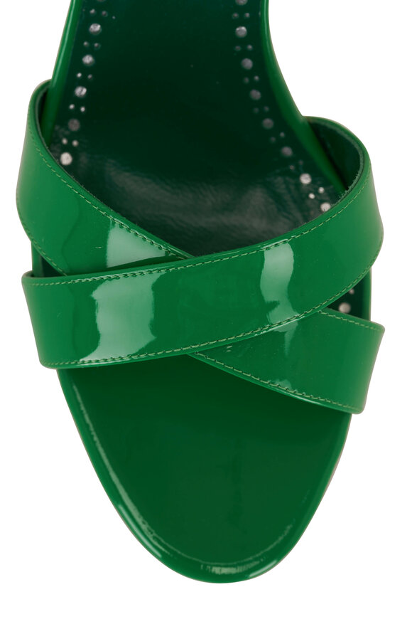 Manolo Blahnik - Tormentas Bright Green Ankle Strap Sandal, 90mm