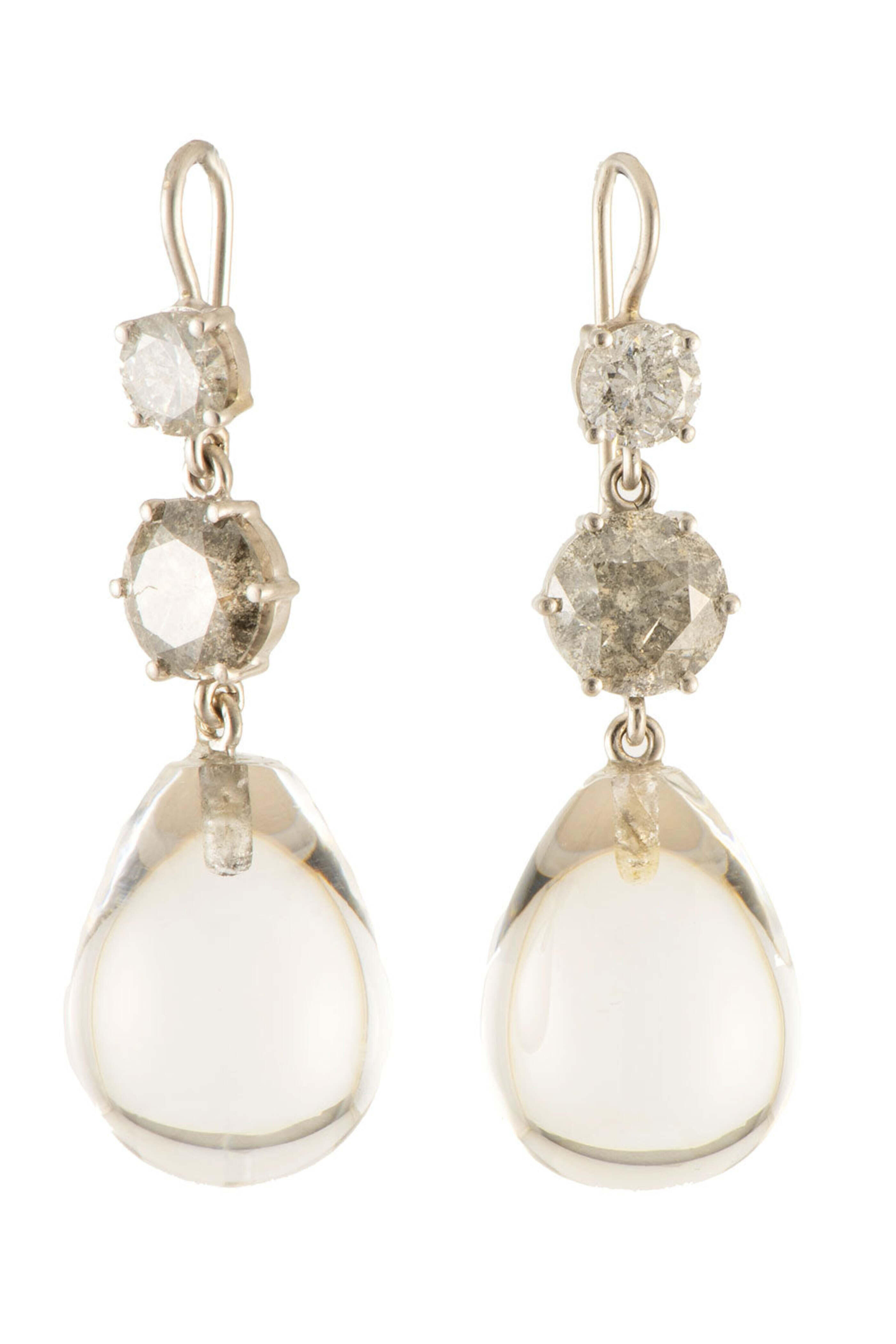 Sylva & Cie - Salt and Pepper Diamond Earrings