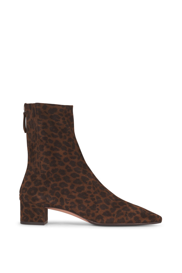 Aquazzura Saint Honoré Animal Print Suede Boot, 35mm - view 2