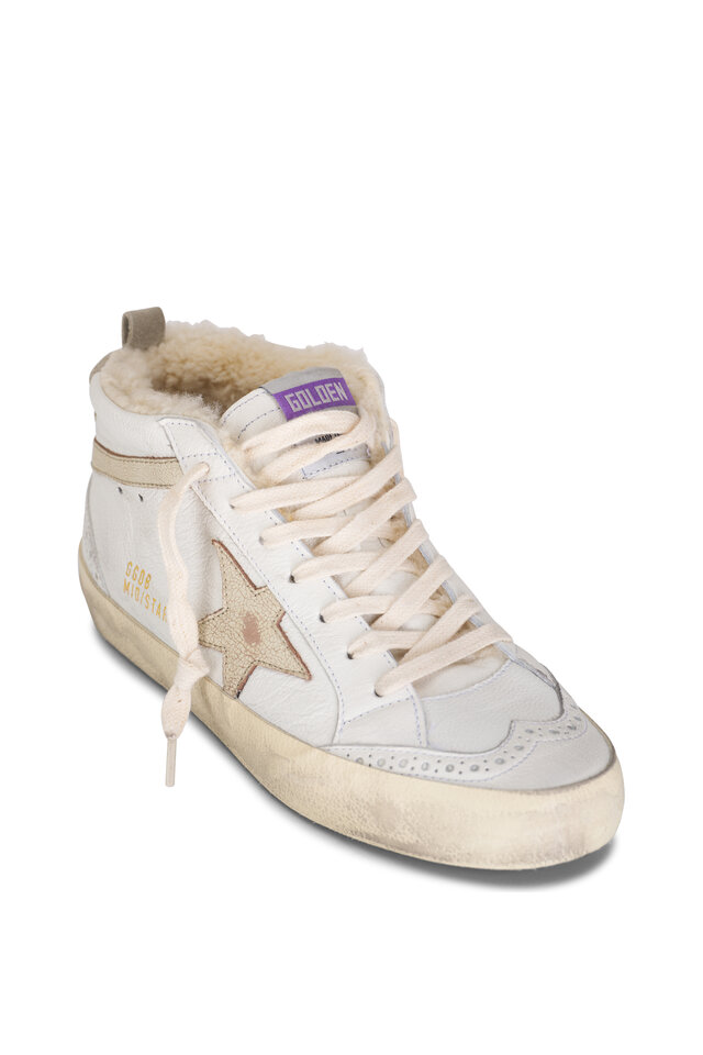 BecomTreeサスペンダー　White×GOLD Golden Goose - Ballstar White Leather Low Top Sneaker