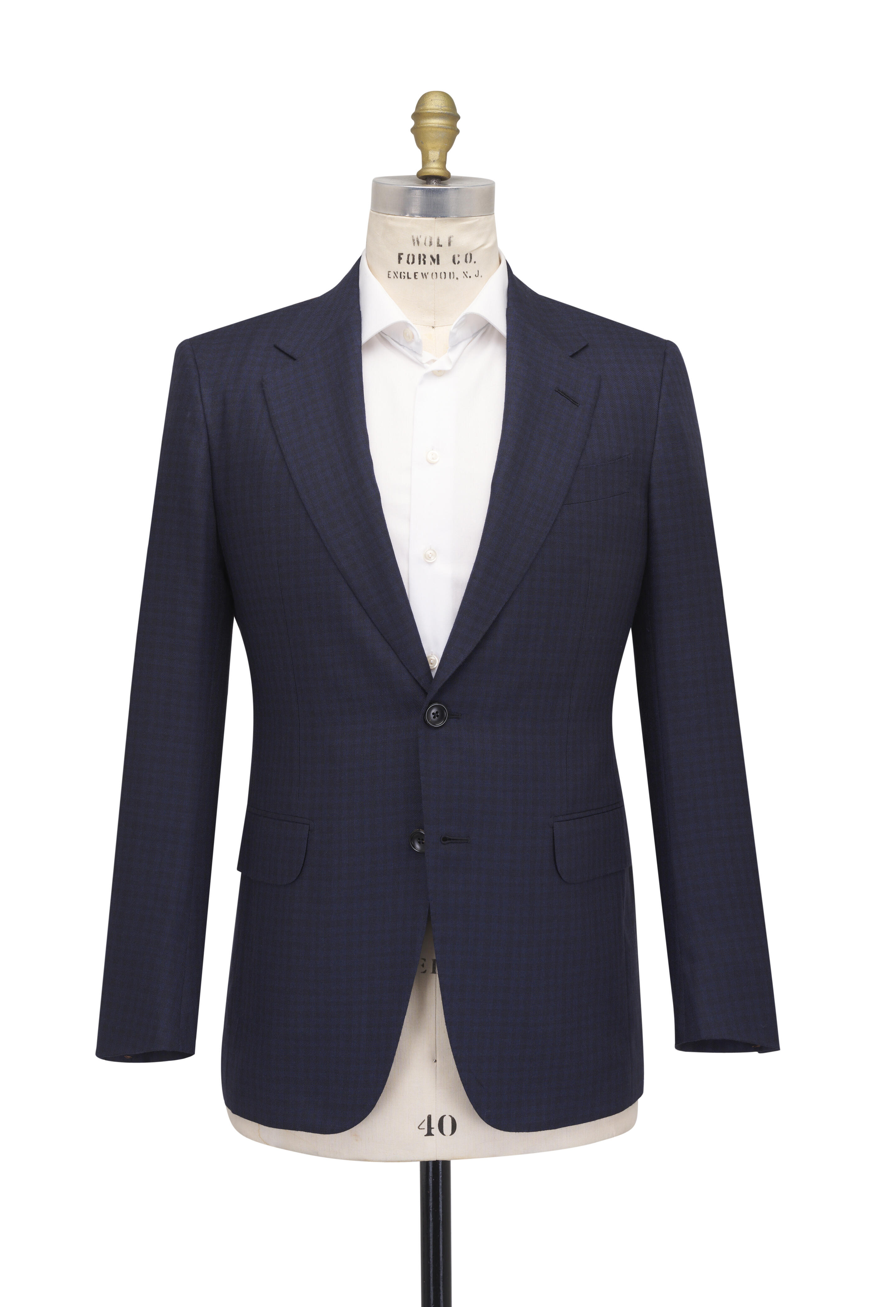 Zegna - Navy Tonal Check Cashmere & Silk Sportcoat